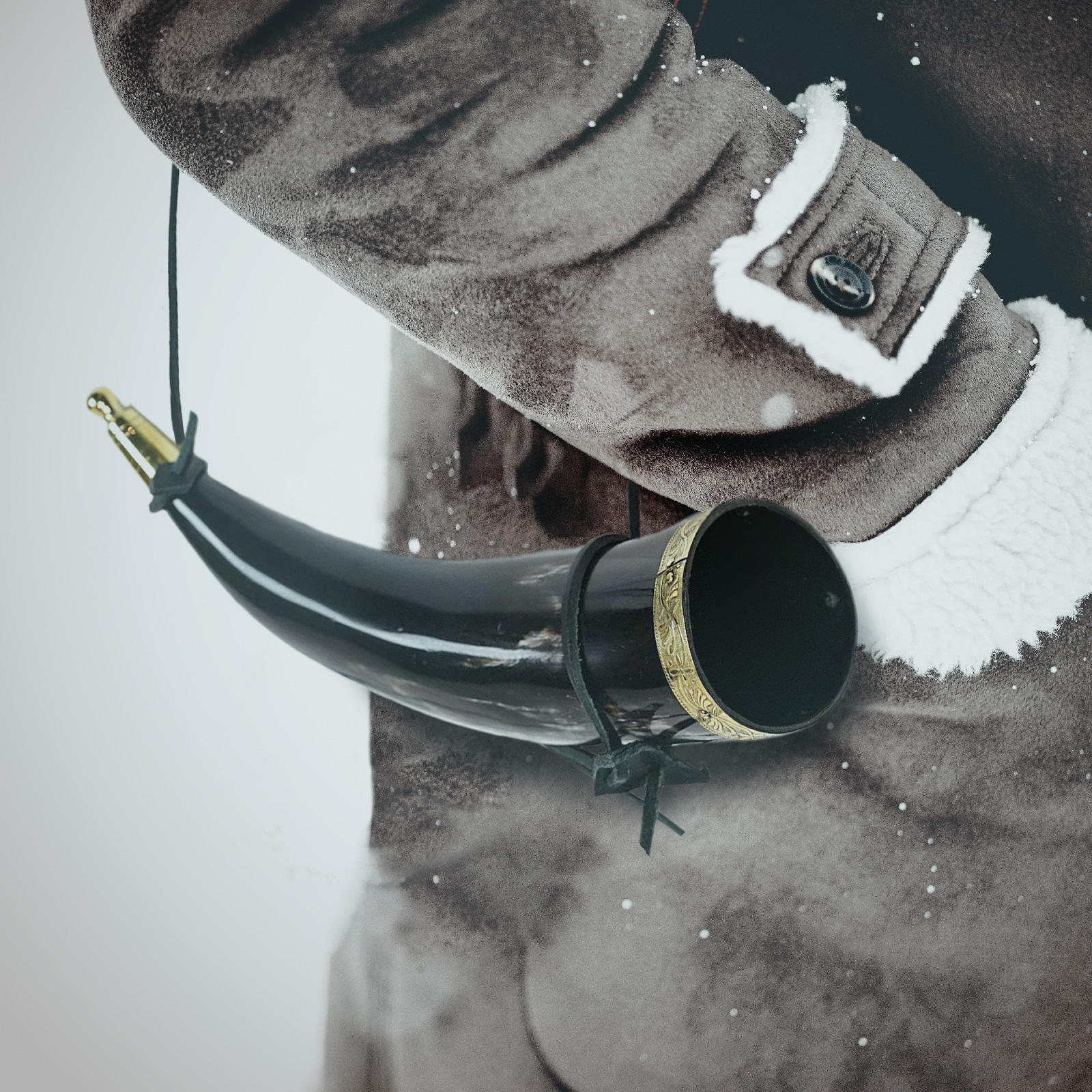Viking Horn with Leather Shoulder Strap