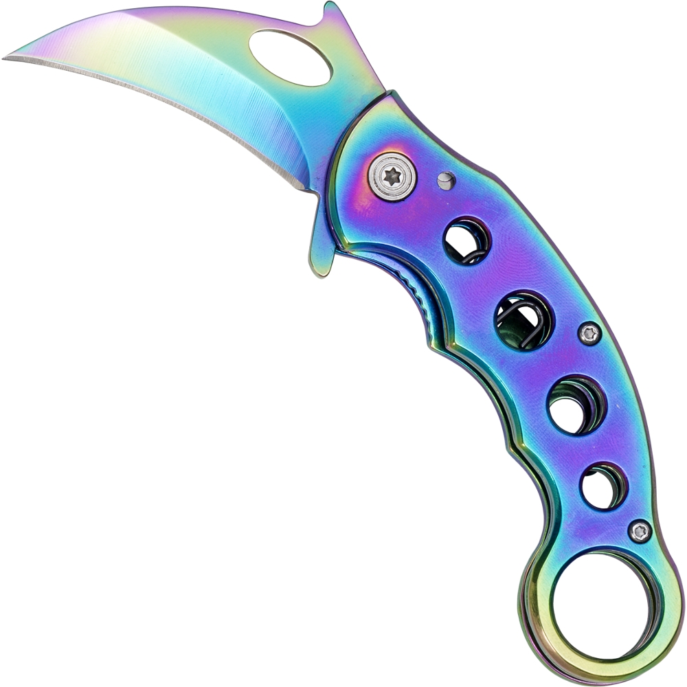 Karambit Pocket knife rainbow