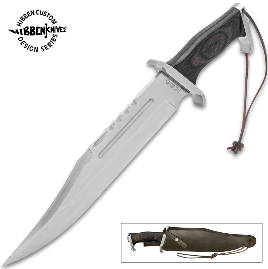 Hibben III Bowie Knife And Leather Sheath