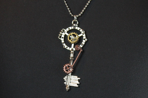 Steampunk Pendant with Necklace - Key