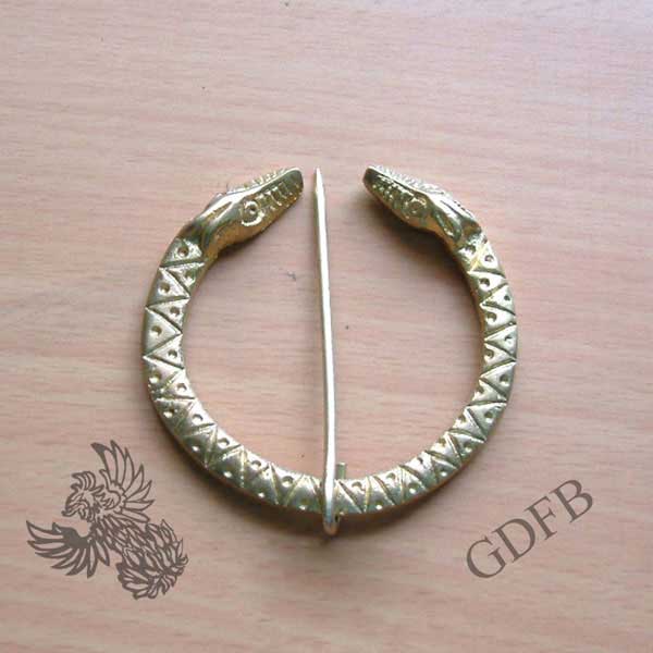 Viking dragon head clasp from brass