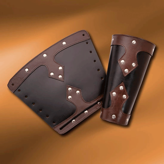Knightly Leather Vambraces, brown
