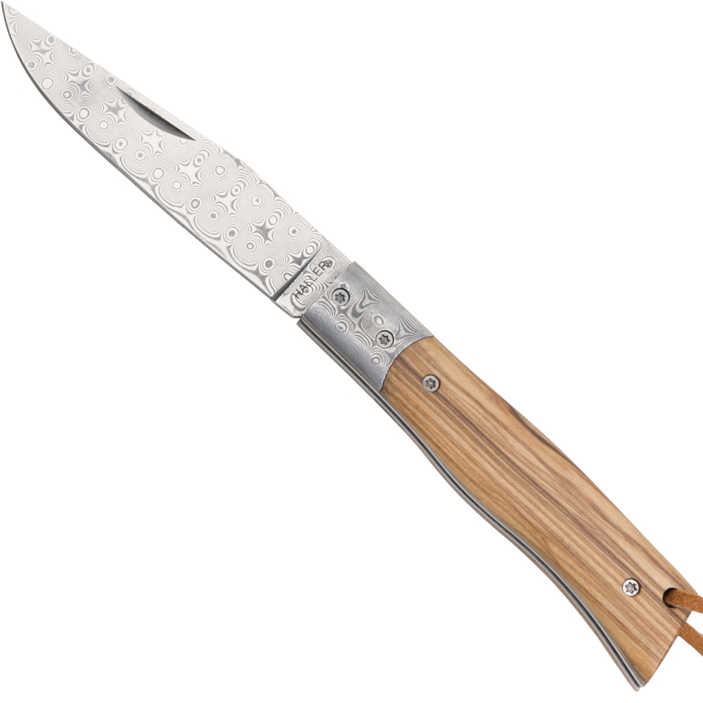 Damat pocket knife with olive wood handle 