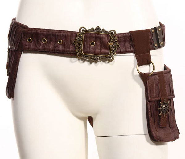 Steampunk Belt with Bag, brown