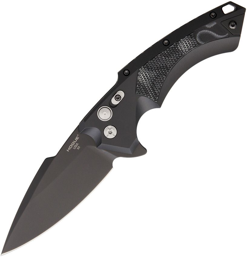 X5 Black CPM-154 Spear Point Blade, Black Aluminum Handle