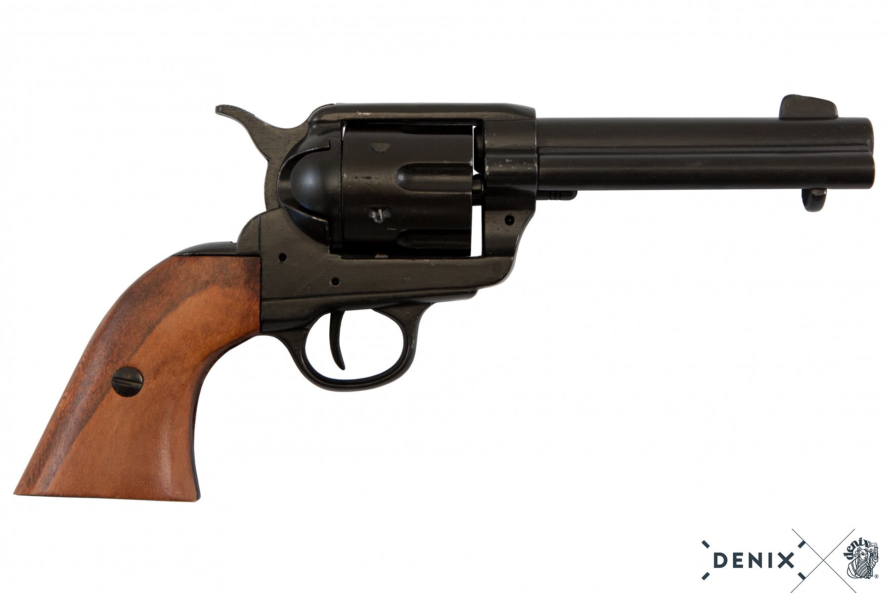 45er Colt Peacemaker schwarz mit Holzgriff