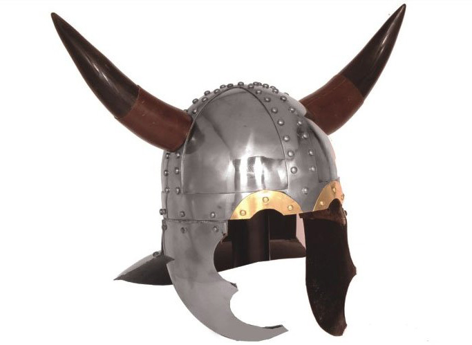 Viking Horned Helmet -16 Gauge Steel w/leather liner