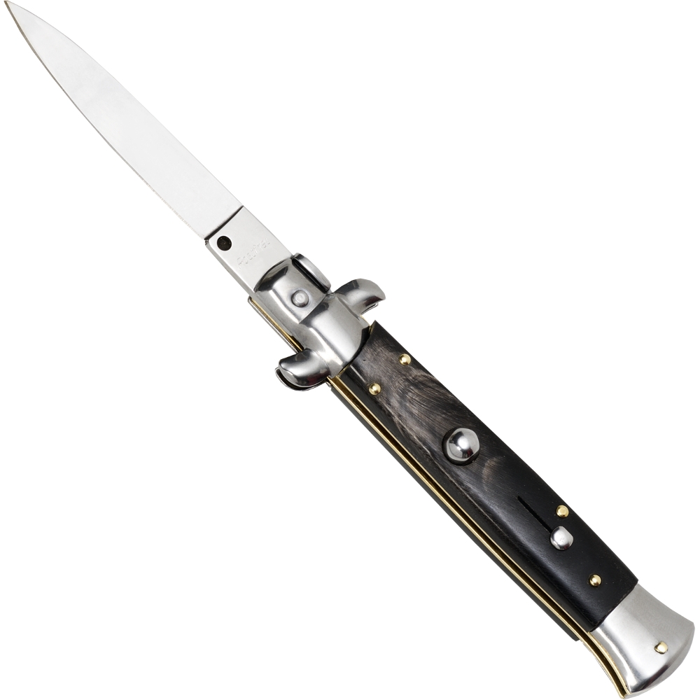 Spring knife stiletto handle horn