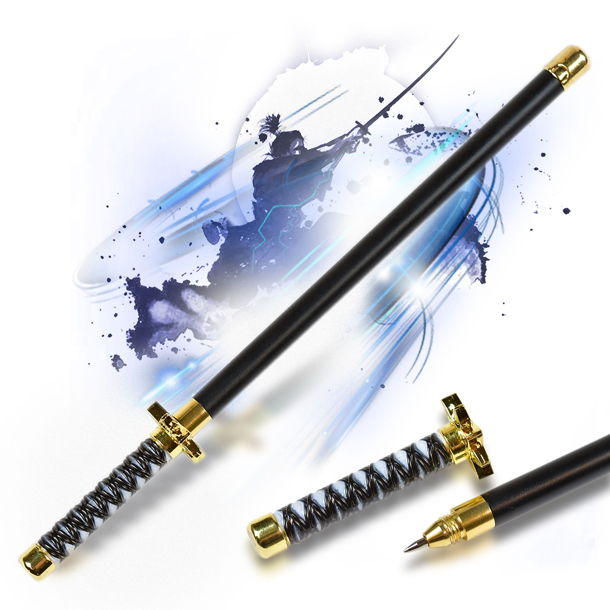Bleach – Daiguren Hyorinmaru Zanpakuto Kugelschreiber Schwert, Miniaturschwert mit Stifthalter