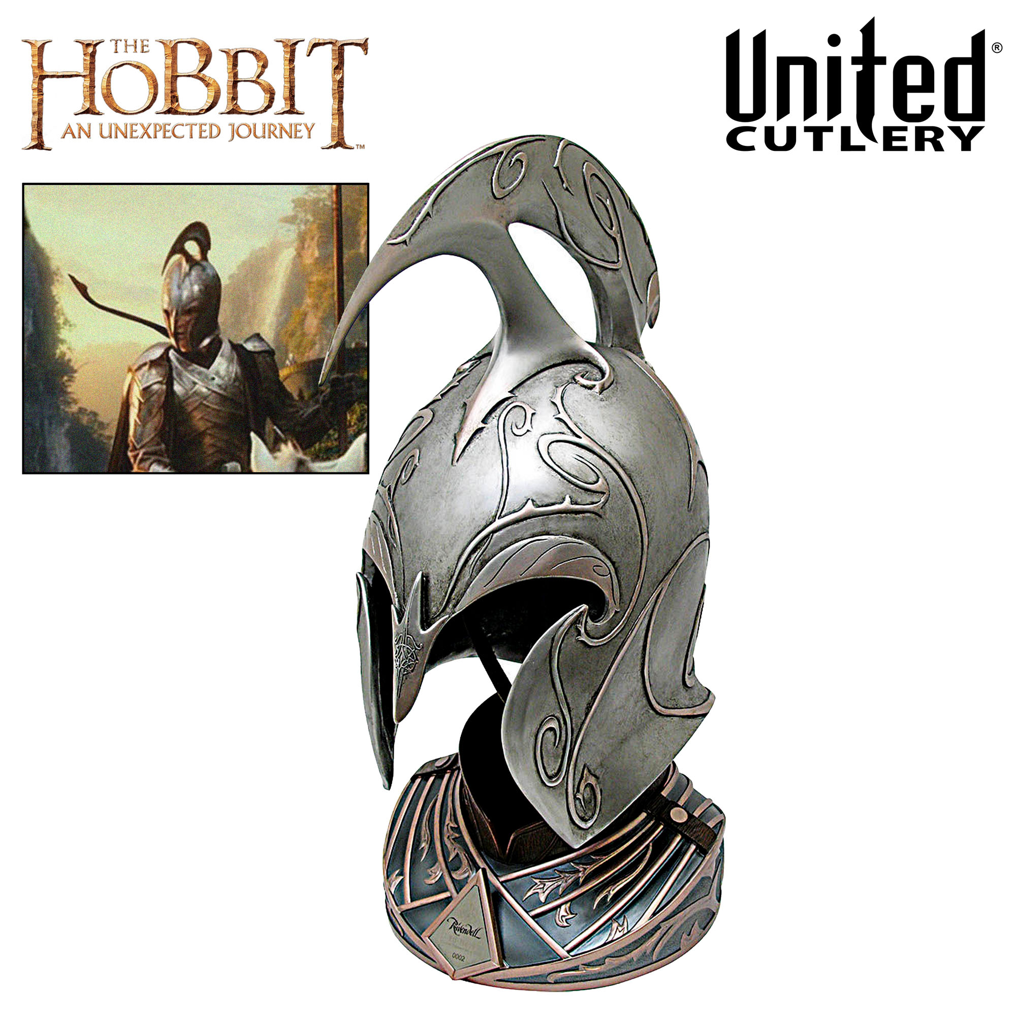 Hobbit Rivendell Elf Helm with Stand